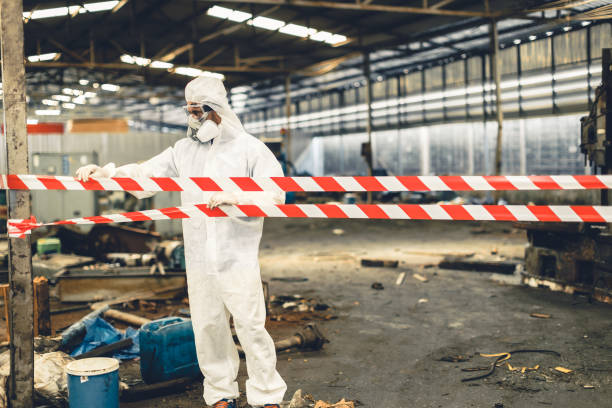 Professional Biohazard Cleanup technician working in Inwood, IA